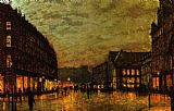 Boars Lane Leeds by Lamplight by John Atkinson Grimshaw